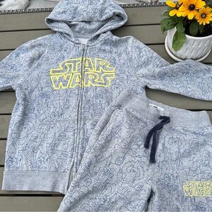 Star Wars GAP brand Kids Gray Hoodie and Jogger Set, excellent condition